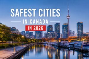 Discover the safest cities in Canada in 2026 based on crime rates, quality of life, family safety, healthcare, and livability. Explore the top secure Canadian cities for families, students, and newcomers.