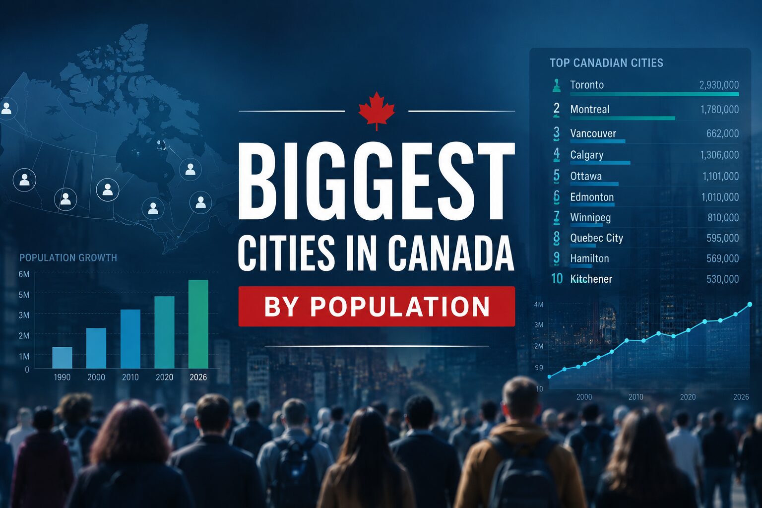 Top 10 Biggest Cities in Canada by Population (2026)
